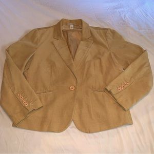 DRESSBARN Women’s Corduroy Blazer Jacket Tan Size XL